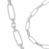 Courage Waterproof Short Oval Ripple Link Necklace Silver Plating, Dansk Copenhagen