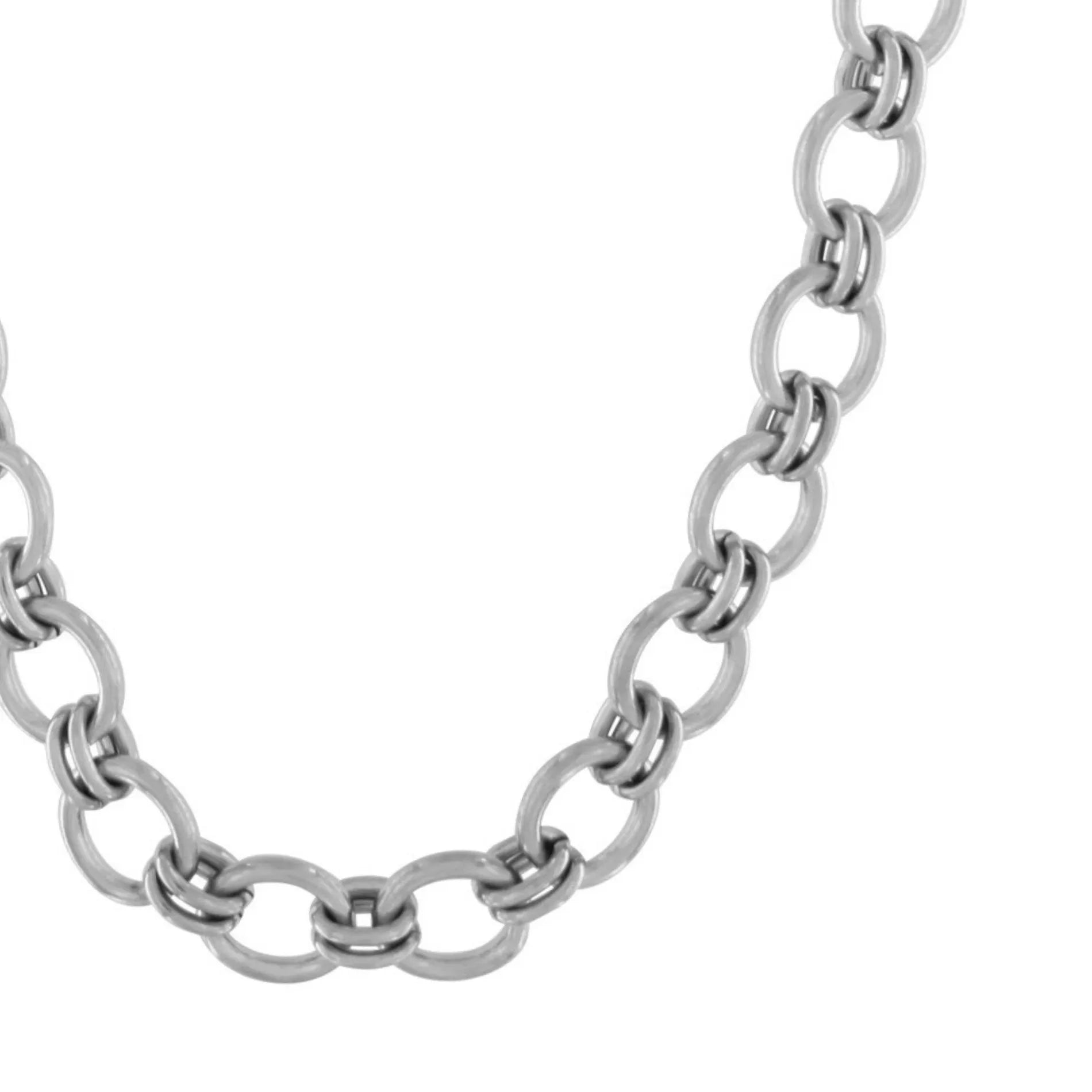 Courage Waterproof Short Smooth Link Necklace Silver Plating, Dansk Copenhagen