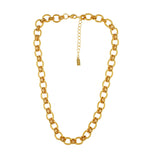 Courage Waterproof Short Smooth Link Necklace 18K Gold Plating