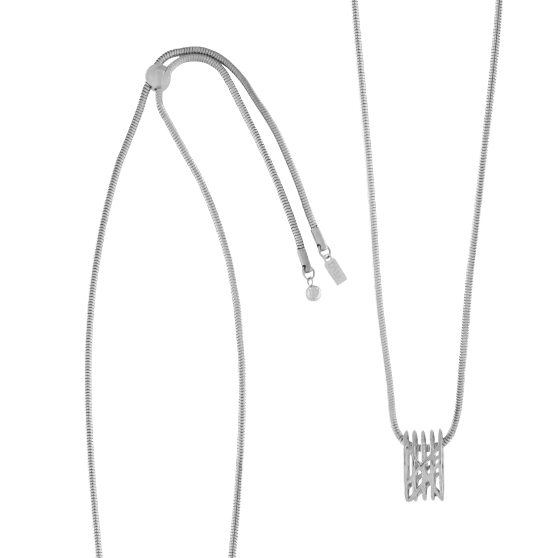 Courage Waterproof Adjustable String Statement Necklace Silver Plating, Dansk Copenhagen