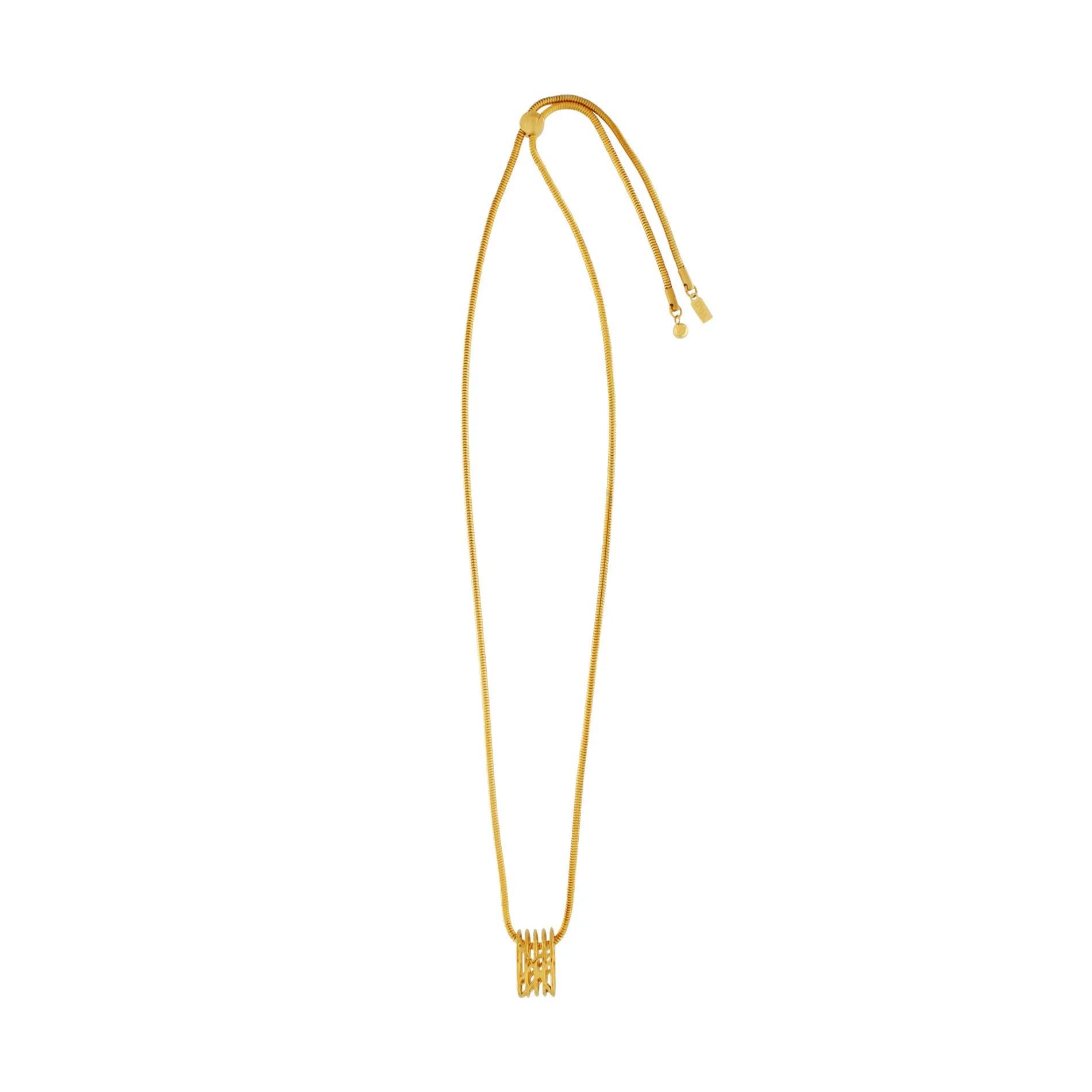 Courage Waterproof Adjustable String Statement Necklace 18K Gold Plating, Dansk Copenhagen