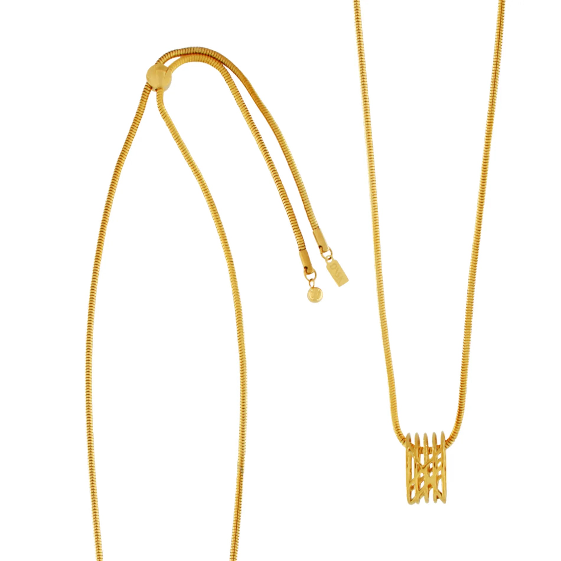 Courage Waterproof Adjustable String Statement Necklace 18K Gold Plating, Dansk Copenhagen