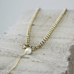 Joy Waterproof Link Pearl Necklace 18K Gold Plating -DNSK Copenhagen