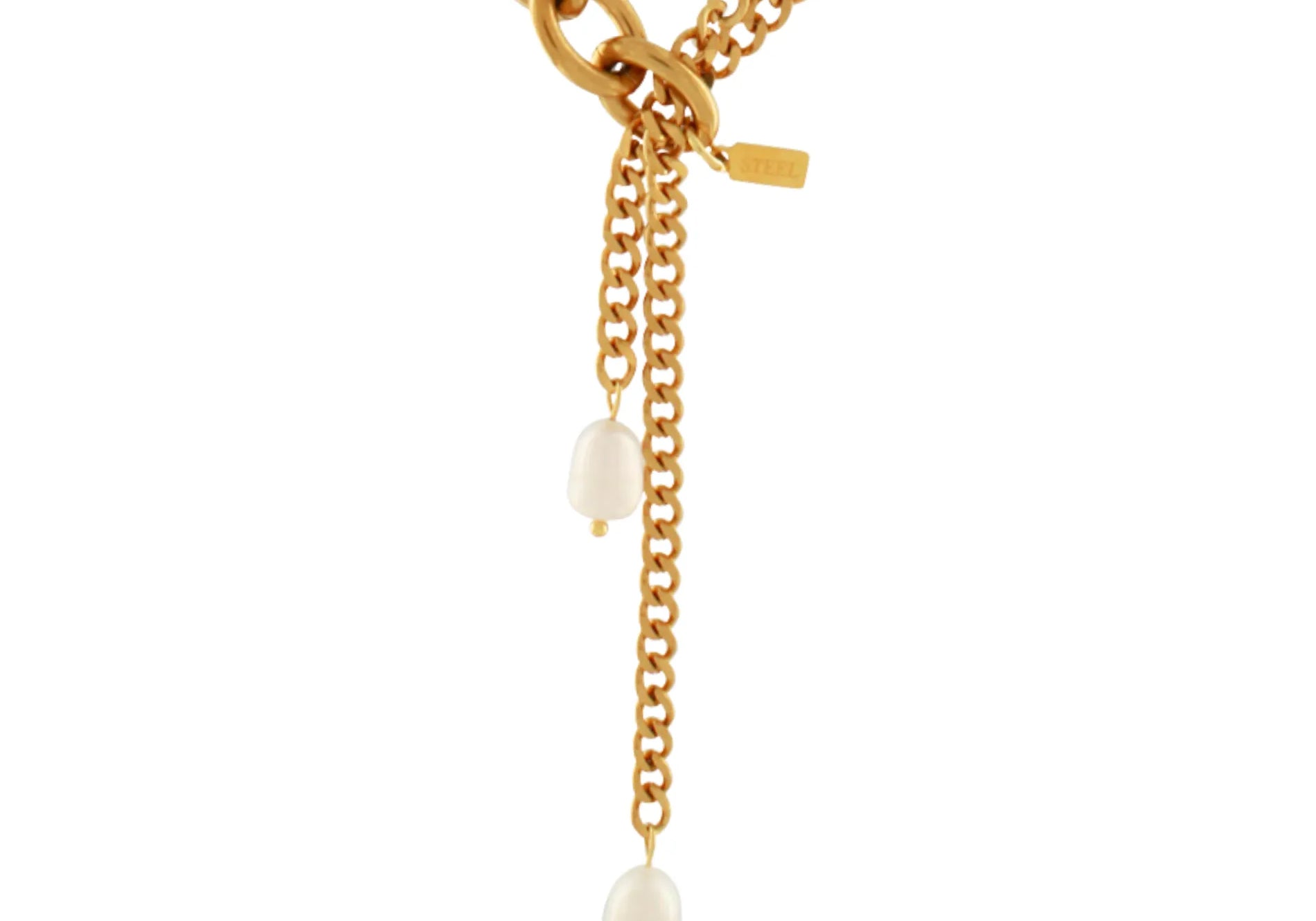 Joy Waterproof Double Link Pearl Necklace 18K Gold Plating, Dansk Copenhagen