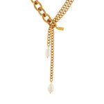 Joy Waterproof Double Link Pearl Necklace 18K Gold Plating -DNSK Copenhagen