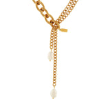 Joy Waterproof Double Link Pearl Necklace 18K Gold Plating, Dansk Copenhagen