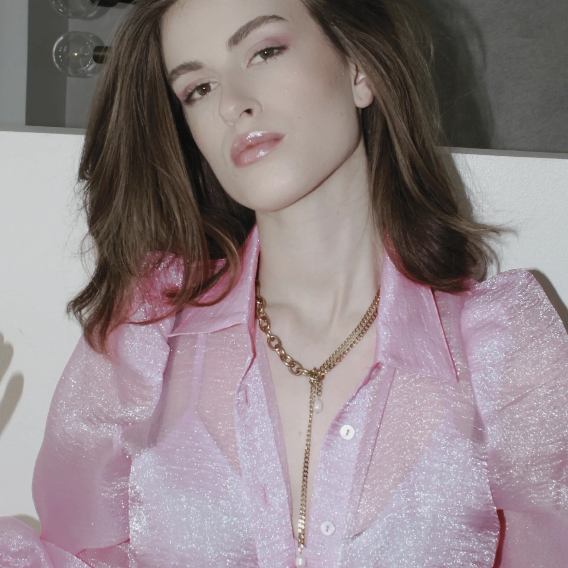 Joy Waterproof Double Link Pearl Necklace 18K Gold Plating, Dansk Copenhagen