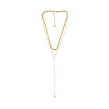 Joy Waterproof Lange dubbele ketting en parelketting 18K verguld