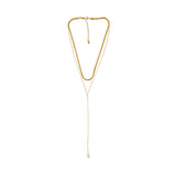 Joy Waterproof Long Double Chain & Pearl Necklace 18K Gold Plating, Dansk Copenhagen