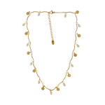 Joy Waterproof Coin & Pearl Necklace 18K Gold Plating -DNSK Copenhagen