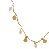 Joy Waterproof Coin & Pearl Necklace 18K Gold Plating, Dansk Copenhagen