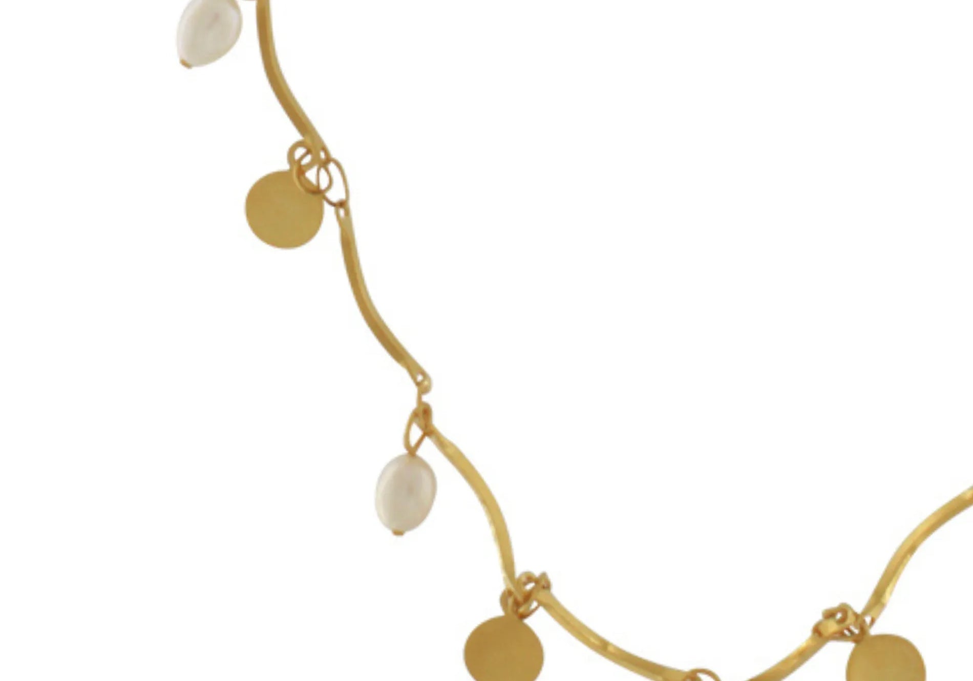 Joy Waterproof Coin & Pearl Necklace 18K Gold Plating, Dansk Copenhagen