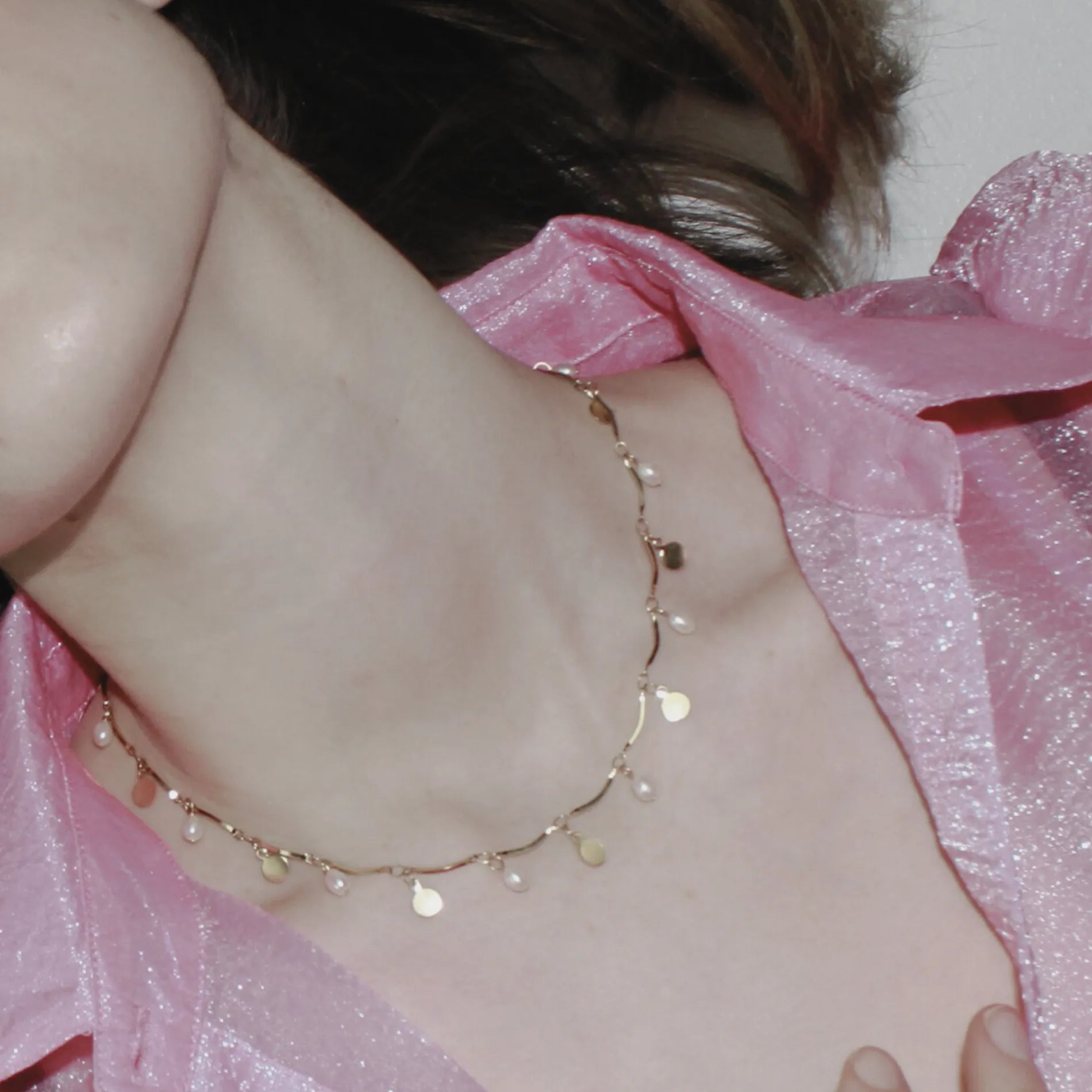 Joy Waterproof Coin & Pearl Necklace 18K Gold Plating, Dansk Copenhagen