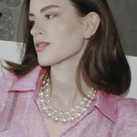 Joy Short Mega Pearl Necklace Gold Plating -DNSK Copenhagen