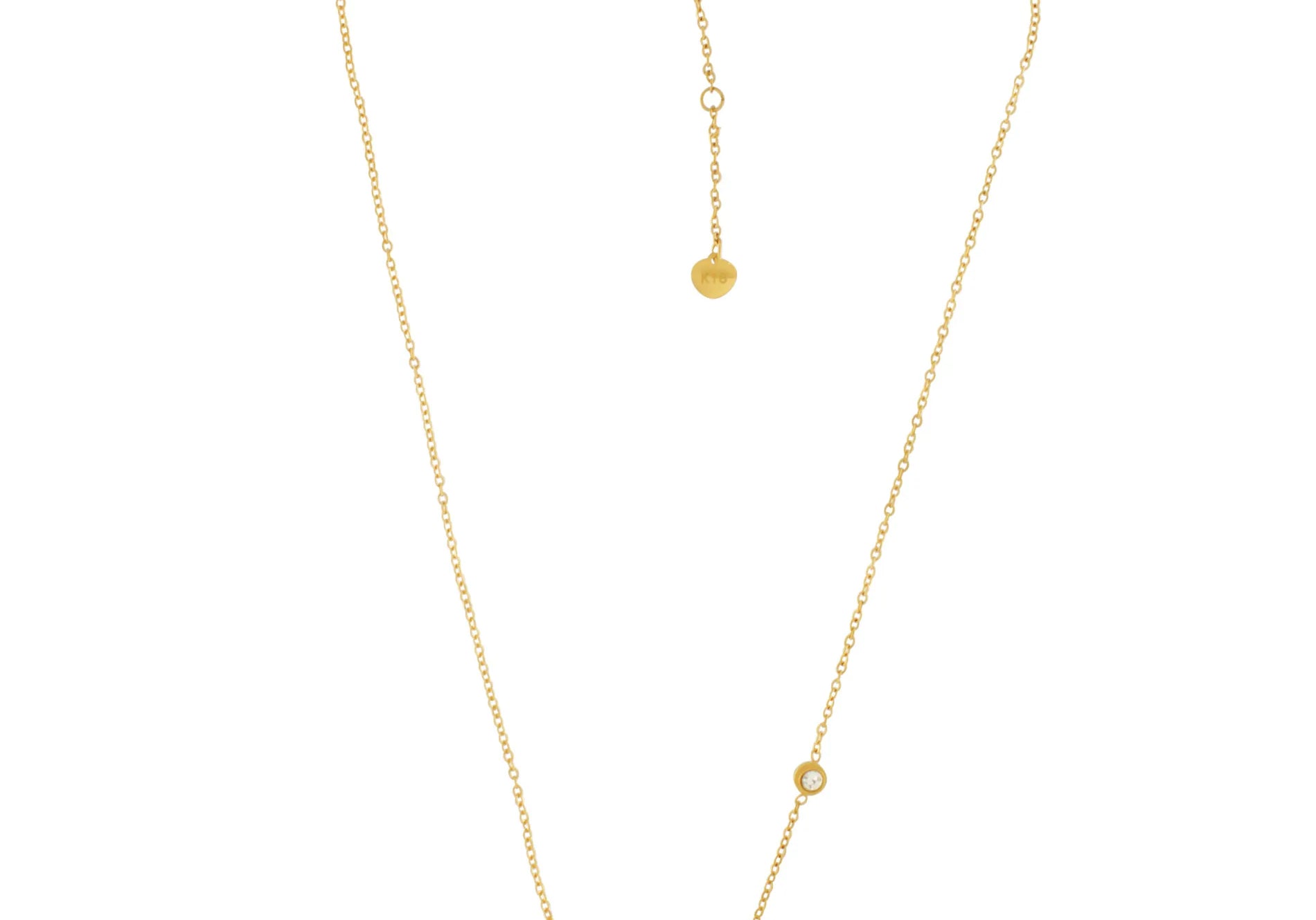 Love Waterproof Short Clear CZ Cross Necklace 18K Gold Plating, Dansk Copenhagen