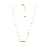 Love Waterproof Korte Heldere CZ Kruis Ketting 18K Verguld, Dansk Copenhagen