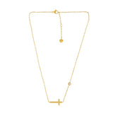 Love Waterproof Short Clear CZ Cross Necklace 18K Gold Plating, Dansk Copenhagen