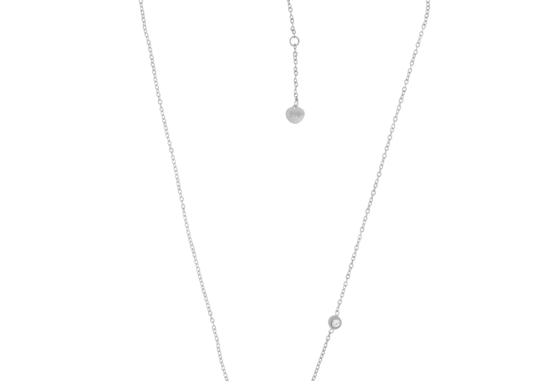 Love Waterproof Short Clear CZ Cross Necklace Silver Plating, Dansk Copenhagen