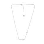 Love Waterproof Collier Courte Croix en CZ Clair Plaqué Argent, Dansk Copenhagen