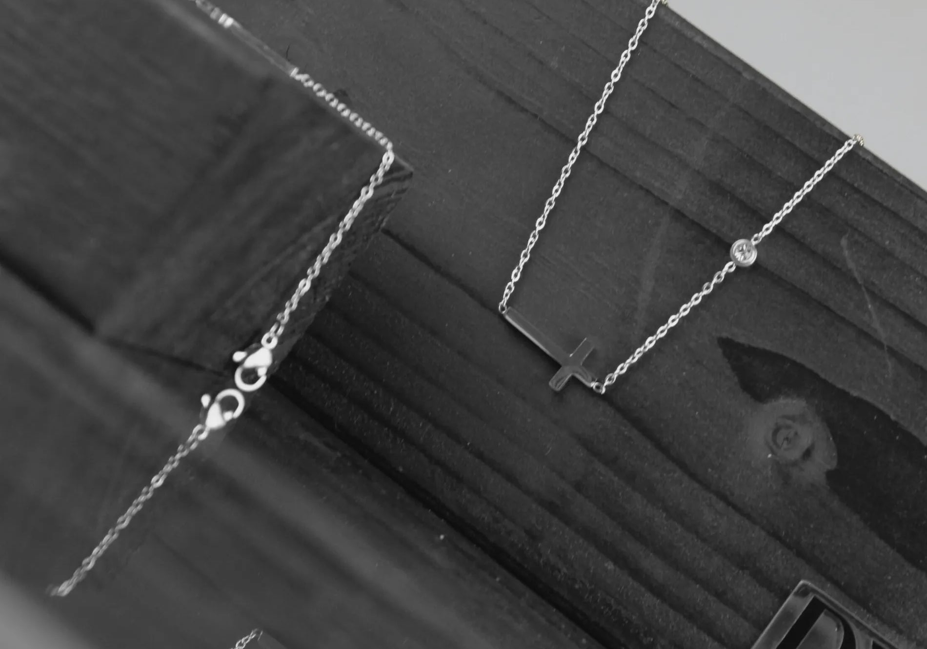 Love Waterproof Short Clear CZ Cross Necklace Silver Plating, Dansk Copenhagen
