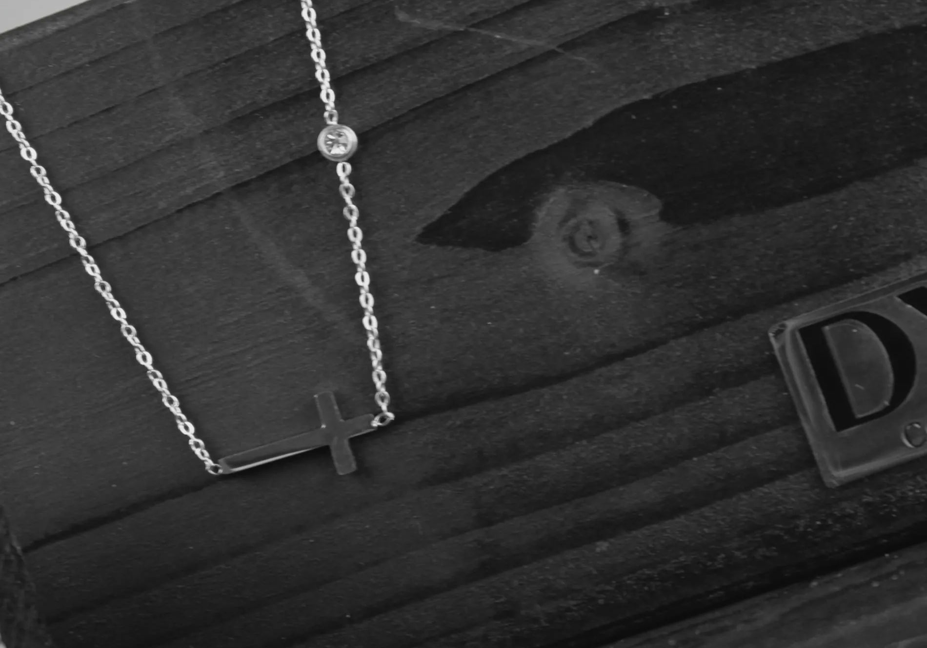 Love Waterproof Short Clear CZ Cross Necklace Silver Plating, Dansk Copenhagen