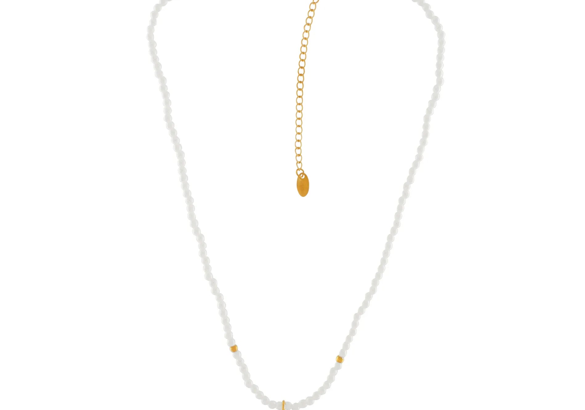 Love Waterproof Short Pearl Dot Cross Necklace 18K Gold Plating, Dansk Copenhagen