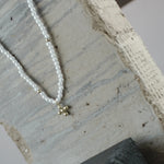 Love Waterproof Short Pearl Dot Cross Necklace 18K Gold Plating -DNSK Copenhagen