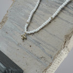 Love Waterproof Short Pearl Dot Cross Necklace 18K Gold Plating -DNSK Copenhagen