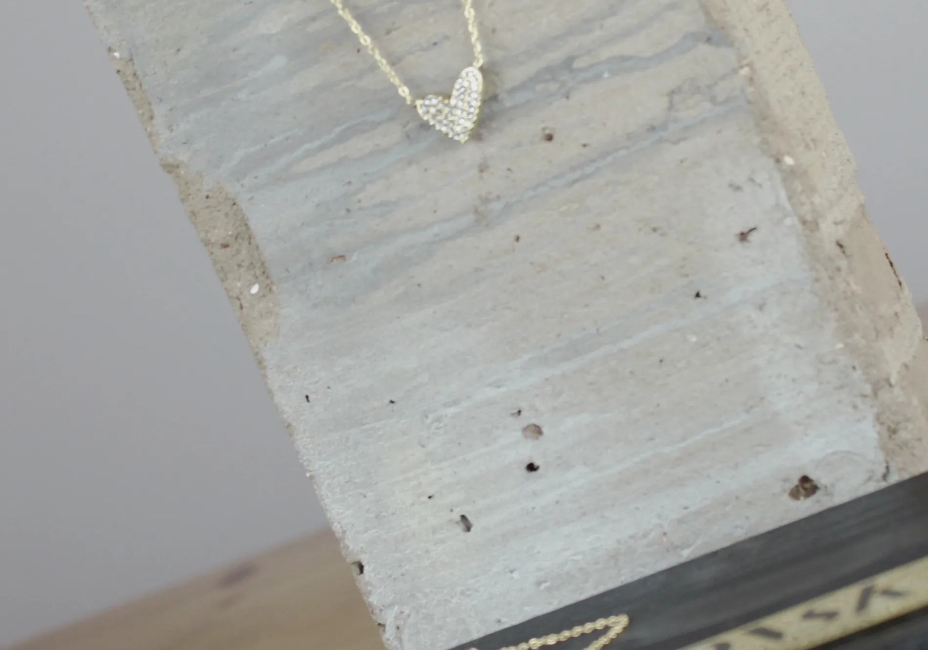 Love Waterproof Short Clear Multi CZ Heart Necklace 18K Gold Plating, Dansk Copenhagen