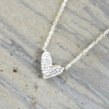 Love Waterproof Short Clear Multi CZ Heart Necklace Silver Plating, Dansk Copenhagen