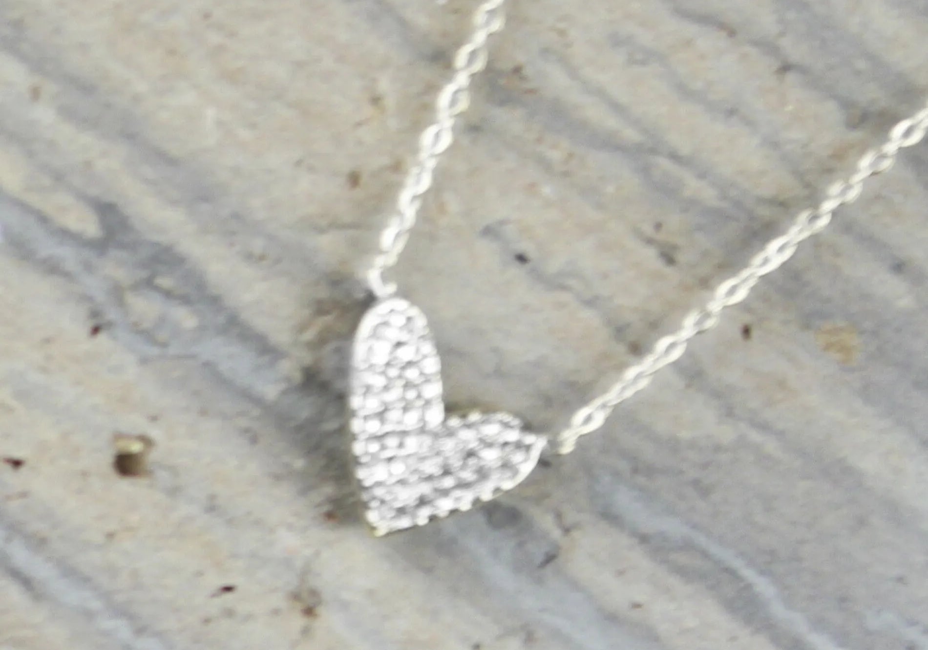 Love Waterproof Short Clear Multi CZ Heart Necklace Silver Plating, Dansk Copenhagen