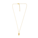 Love Waterproof Short Clear Multi CZ Cross Necklace 18K Gold Plating, Dansk Copenhagen