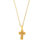 Love Waterproof Short Clear Multi CZ Cross Necklace 18K Gold Plating -DNSK Copenhagen