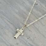 Love Waterproof Short Clear Multi CZ Cross Necklace 18K Gold Plating -DNSK Copenhagen