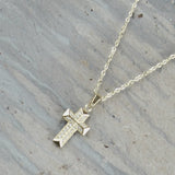 Love Waterproof Short Clear Multi CZ Cross Necklace 18K Gold Plating, Dansk Copenhagen