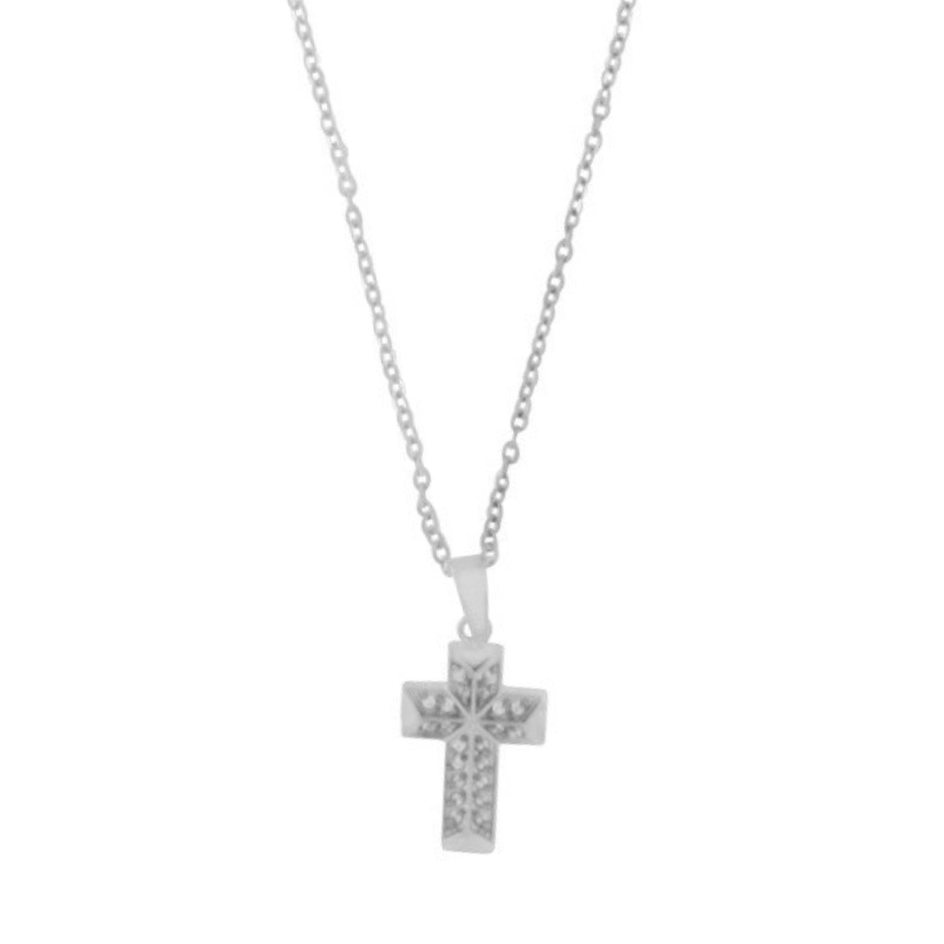 Love Waterproof Short Clear Multi CZ Cross Necklace Silver Plating, Dansk Copenhagen