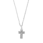 Love Waterproof Short Clear Multi CZ Cross Necklace Silver Plating -DNSK Copenhagen
