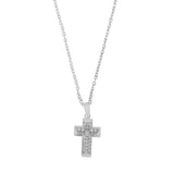 Love Waterproof Short Clear Multi CZ Cross Necklace Silver Plating, Dansk Copenhagen