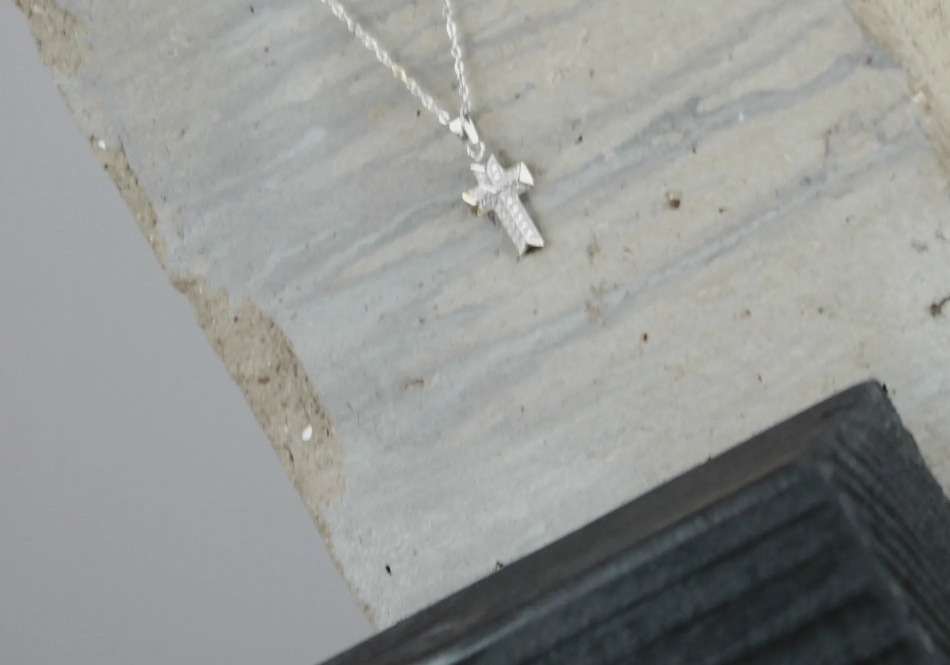 Love Waterproof Short Clear Multi CZ Cross Necklace Silver Plating, Dansk Copenhagen