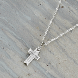 Love Waterproof Short Clear Multi CZ Cross Necklace Silver Plating, Dansk Copenhagen