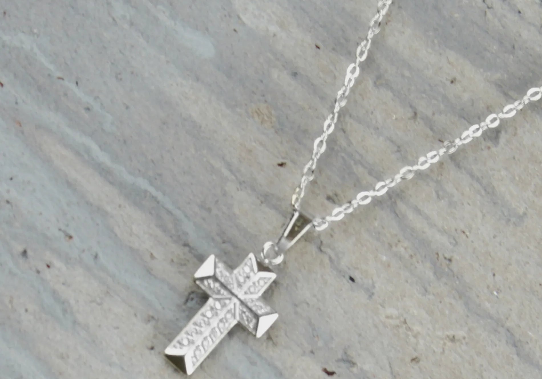 Love Waterproof Short Clear Multi CZ Cross Necklace Silver Plating, Dansk Copenhagen