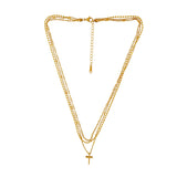 Love Waterproof Short Pre-layered Cross Necklace 18K Gold Plating, Dansk Copenhagen