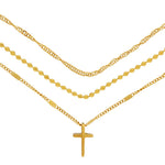 Love Waterproof Collar corto de la Cruz Pre-capa 18K chapado en oro, Dansk Copenhagen