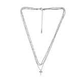 Love Waterproof Short Pre-layered Cross Necklace Silver Plating, Dansk Copenhagen