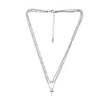 Love Waterproof Collier Courte Croix Pré-couche Plaqué Argent, Dansk Copenhagen