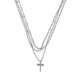 Love Waterproof Short Pre-layered Cross Necklace Silver Plating, Dansk Copenhagen