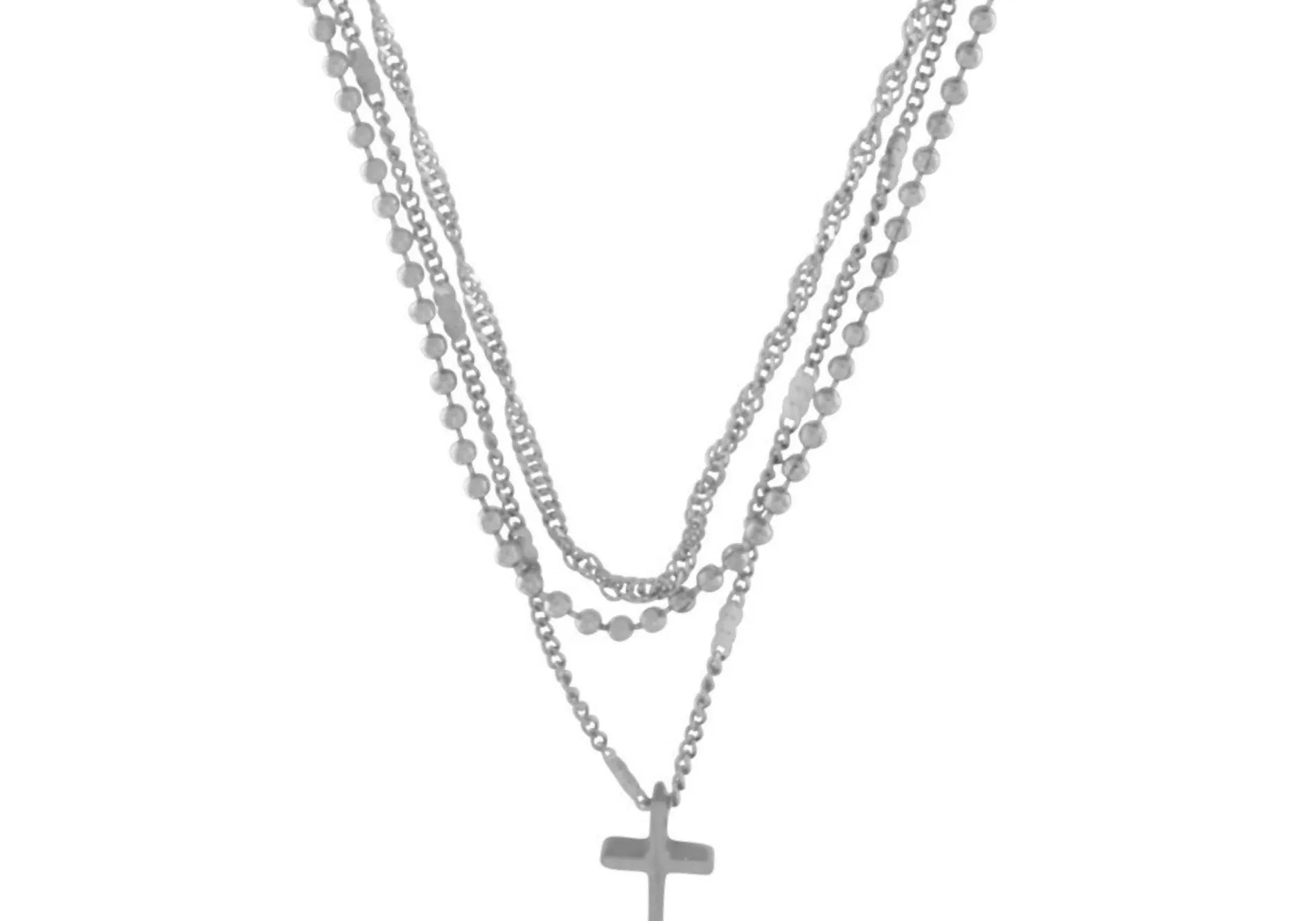 Love Waterproof Short Pre-layered Cross Necklace Silver Plating, Dansk Copenhagen