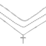 Love Waterproof Short Pre-layered Cross Necklace Silver Plating, Dansk Copenhagen