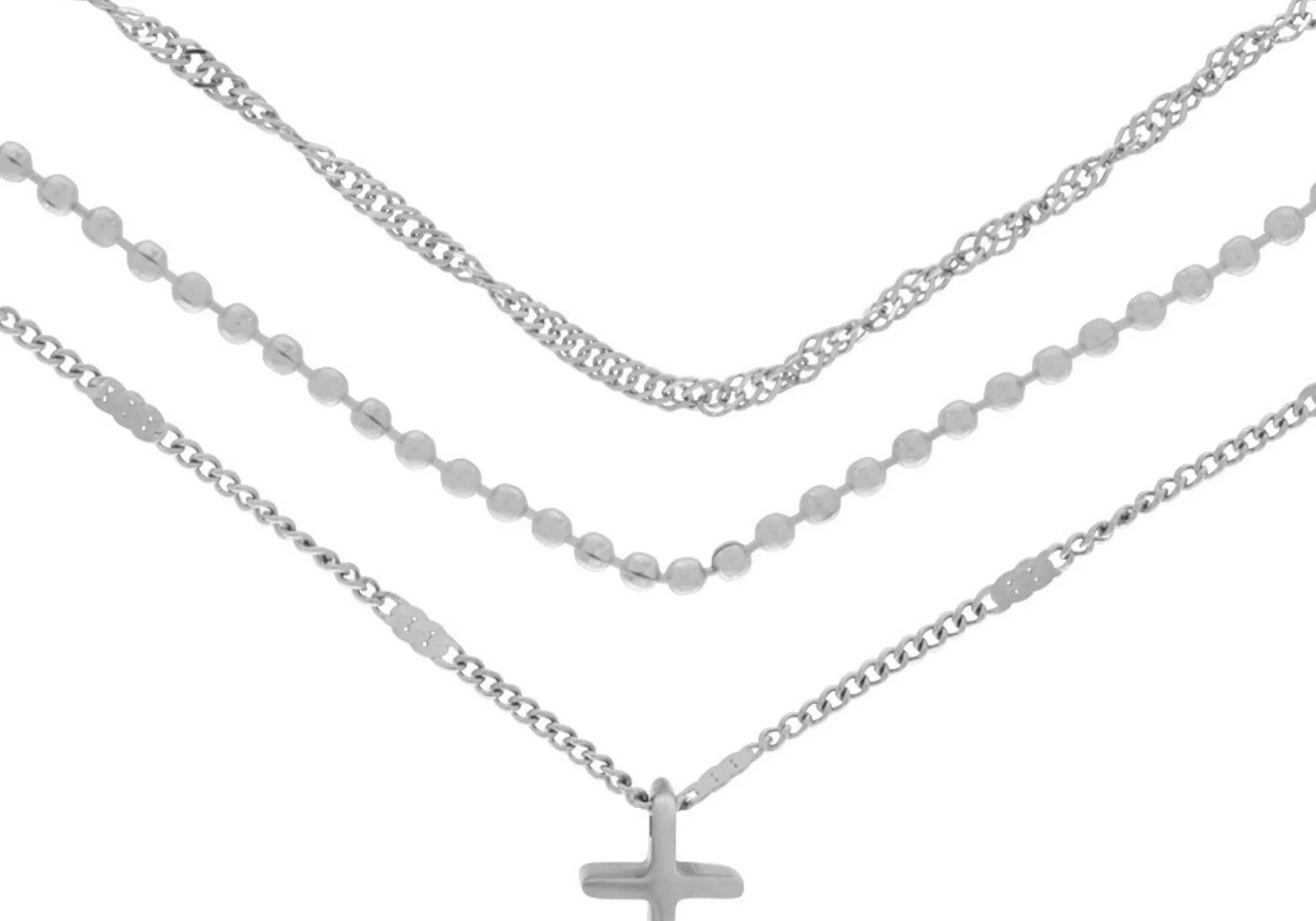 Love Waterproof Short Pre-layered Cross Necklace Silver Plating, Dansk Copenhagen