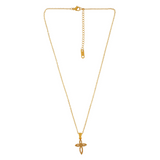 Love Waterproof Short  Clear Multi CZ Soft Cross Necklace 18K Gold Plating, Dansk Copenhagen